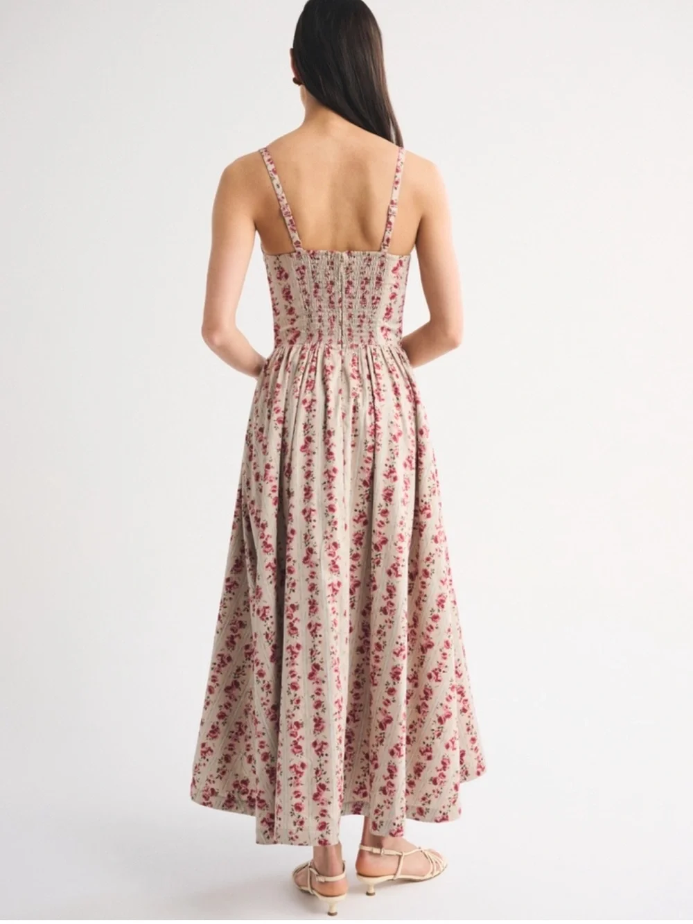 ABERCROMBIE & FITCH Bra-Free Dipped Waist Maxi Dress | Size XST
